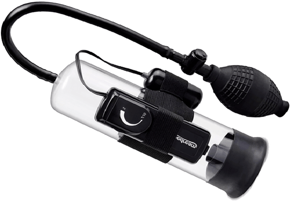 Vacuümpomp met vibrator om de penisgrootte en het plezier te vergroten
